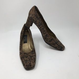 STUART WEITZMAN Brown Fabric Block heel Sz 8.5 N